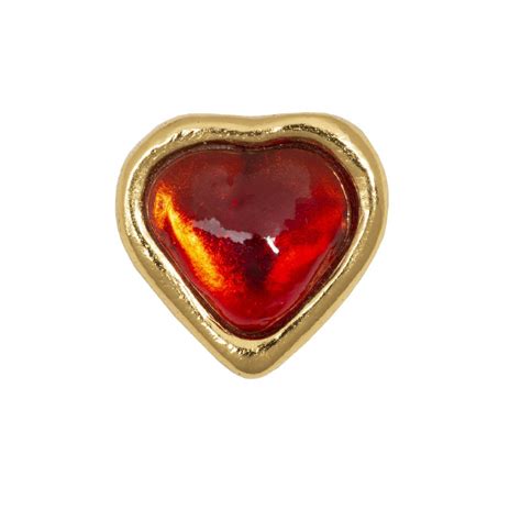 ysl red heart brooch